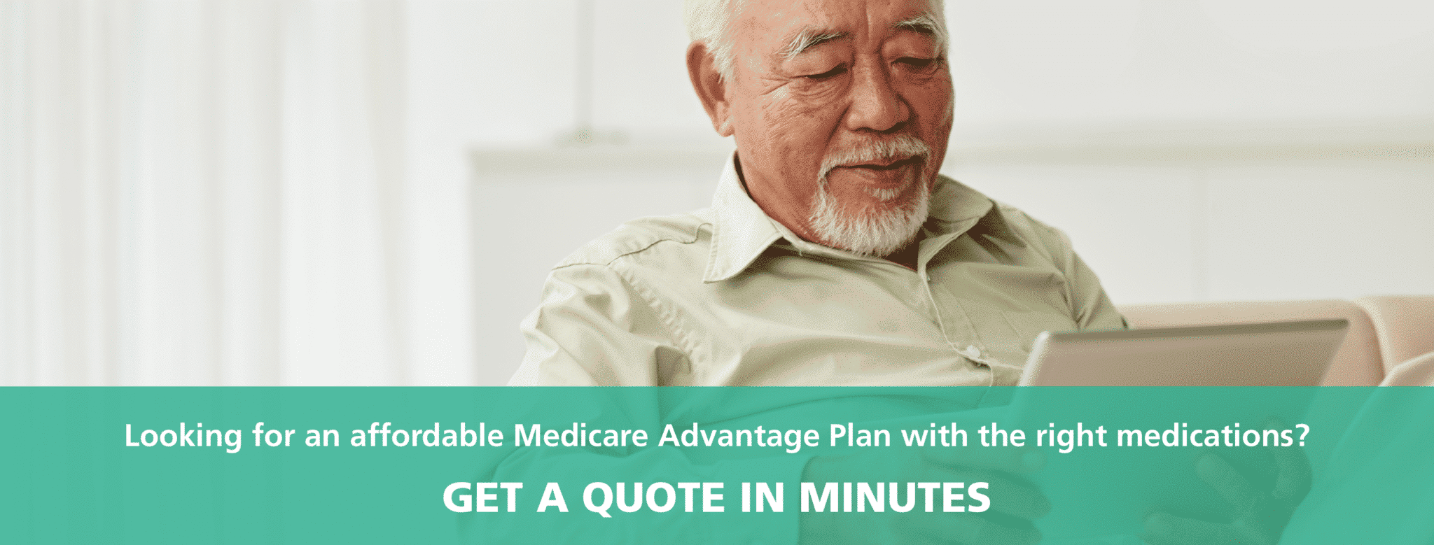 Man using online tool to get medicare quote